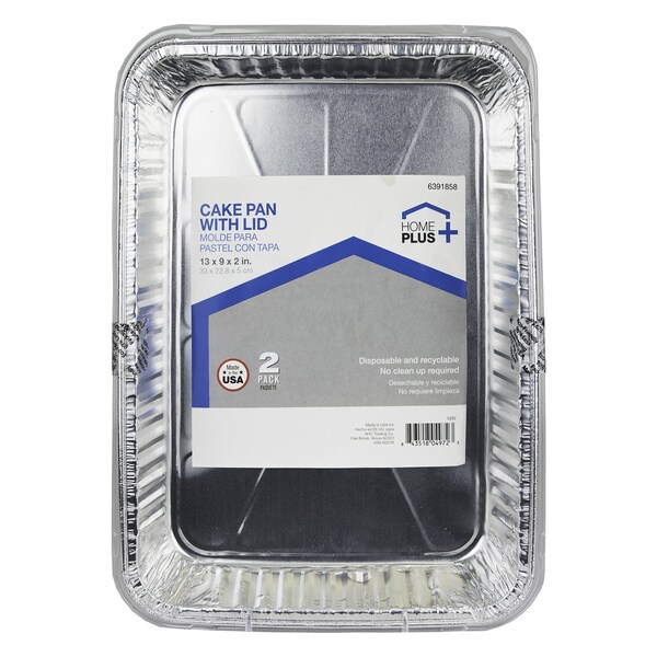 Home Plus Home Plus Durable Foil 9 in. W X 13 in. L Cake Pan Silver 2 pk D87020 - main